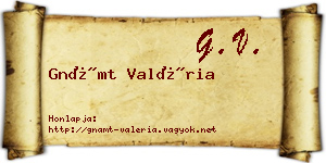 Gnámt Valéria névjegykártya
